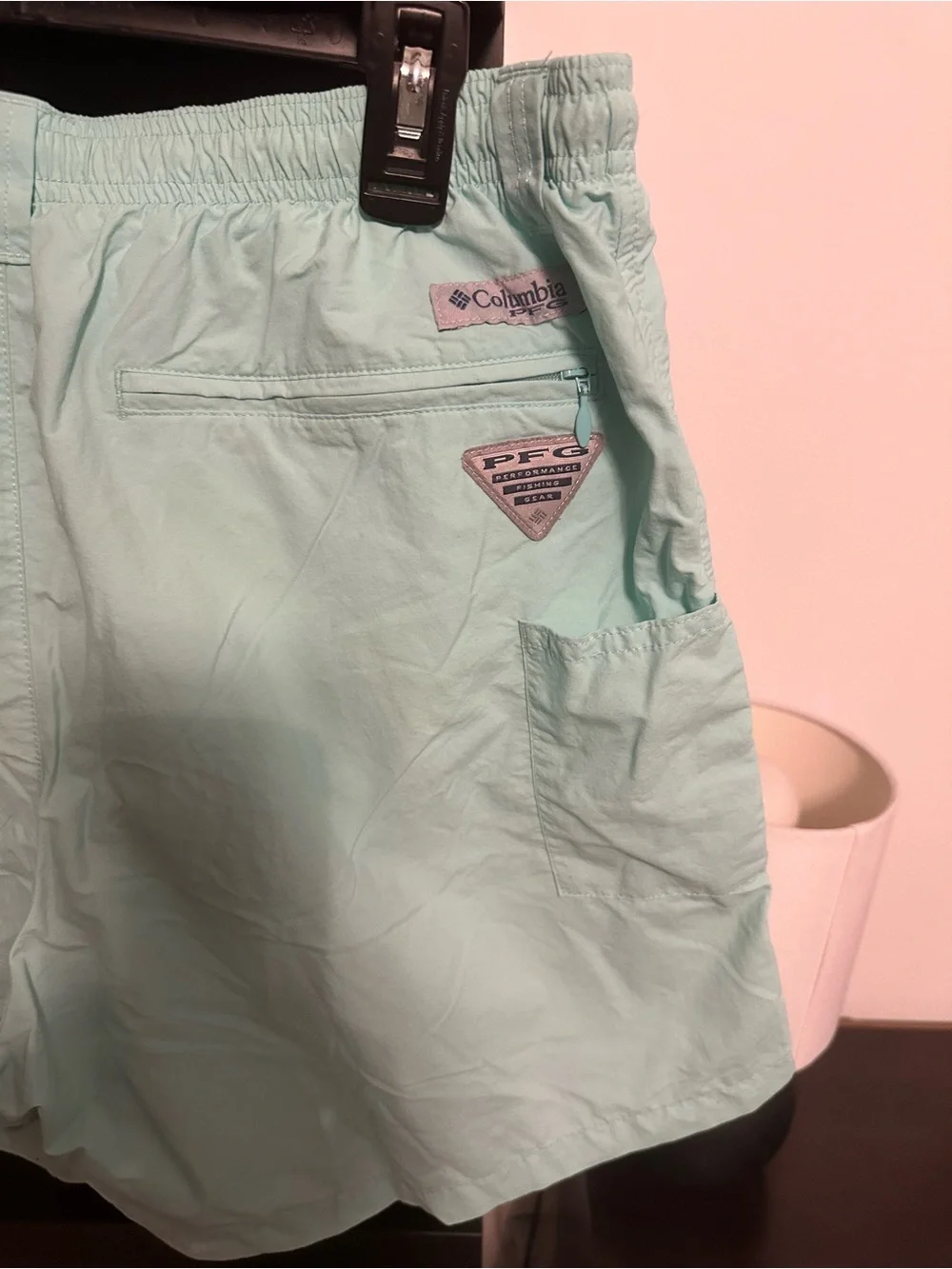 Men's Mint Green Swim Trunks with Elastic Waist
